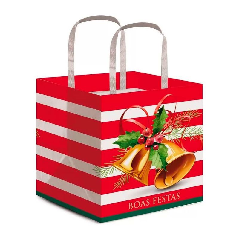 Sacola Natal Panetone 500g 24x22x16cm - Cromus