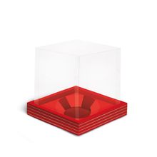 Caixa Moldura para 1 Panetone Vermelho/Ouro 11X11X11 80G