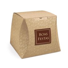 Caixa Panetone Boas Festas Ouro G 19X19X16,5 500G - 10 Un