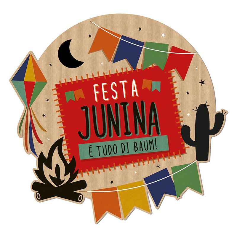 Cromus Faixa Decoração Junina Kraft com 12 unidades