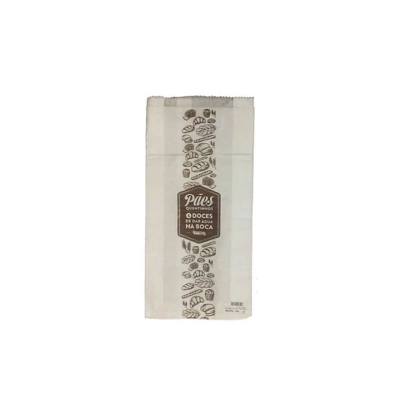 Saco Papel Kraft Branco Importado 3kg com 500 unidades. Contém 6 pães