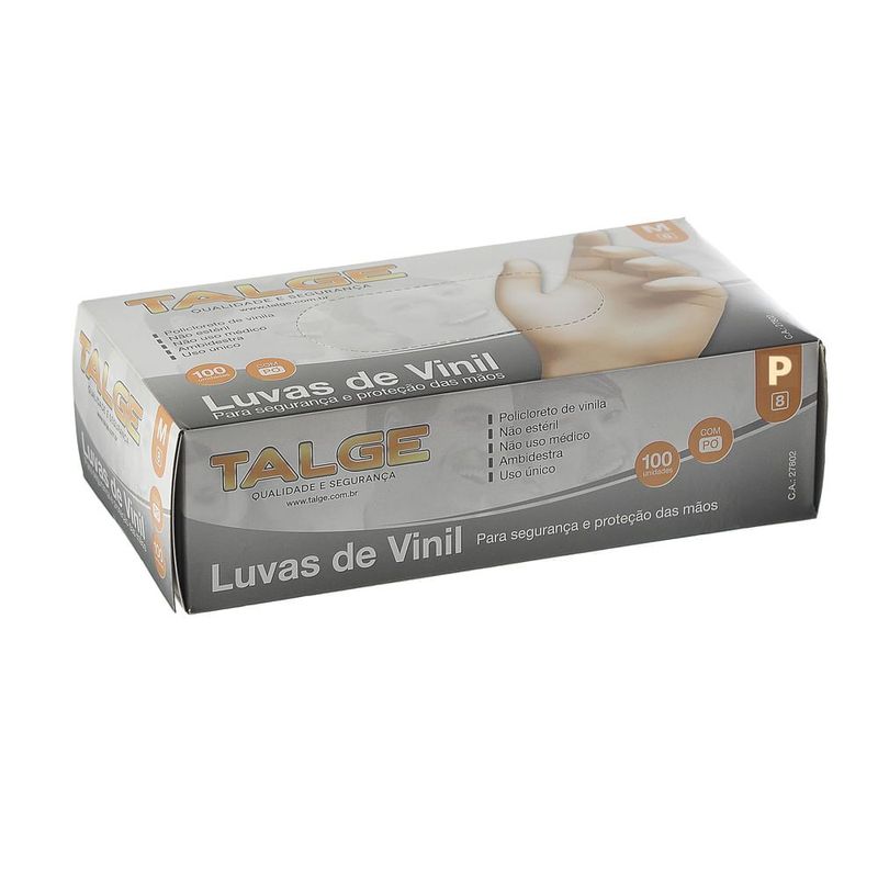 Talge Luva Vinil Com Talco P C/100 Unidades