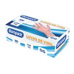 Bompack - Luva Vinil com Talco Tamanho GG com 100 unidades