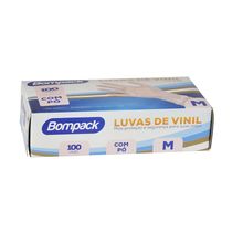 Bompack Luva Vinil com Talco M com 100 unidades