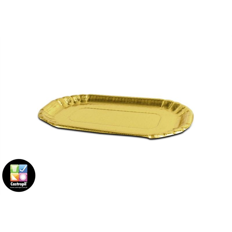 Pris (PD106) Mini Prato Retangular Dourado - 400 unidades