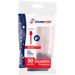 Strawplast (CSC-621) Colher Sobremesa Cristal com 20 Pacotes de 50 Unidades