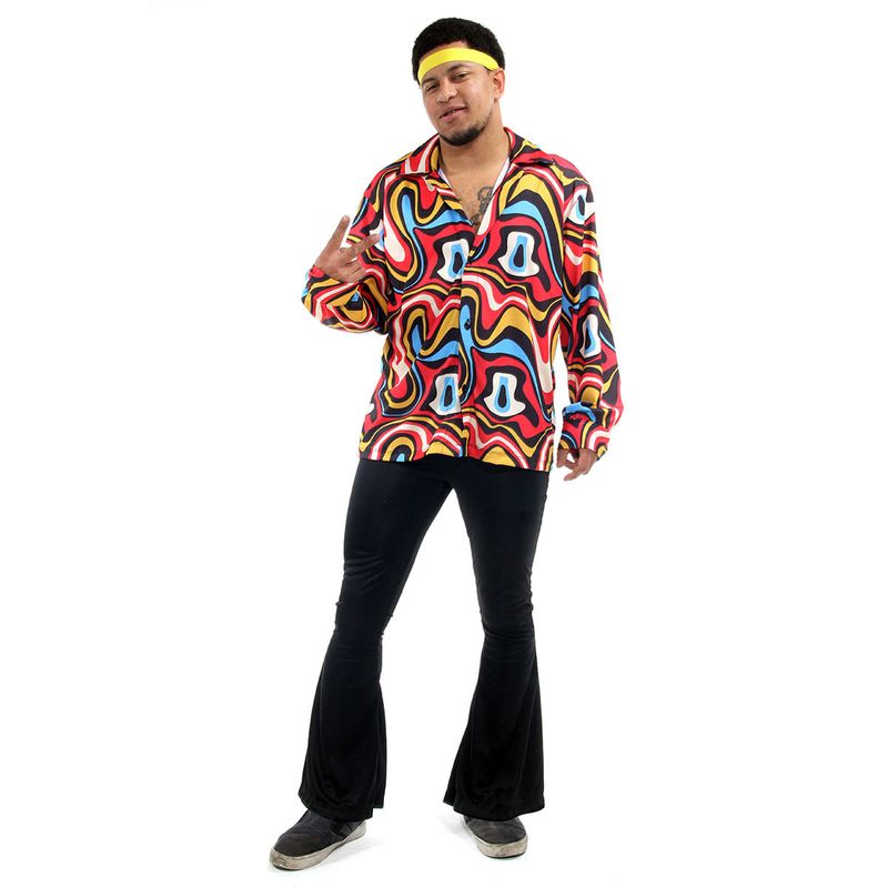 Fantasia Hippie Masculino Adulto Com Acessório Abrakadabra
 M