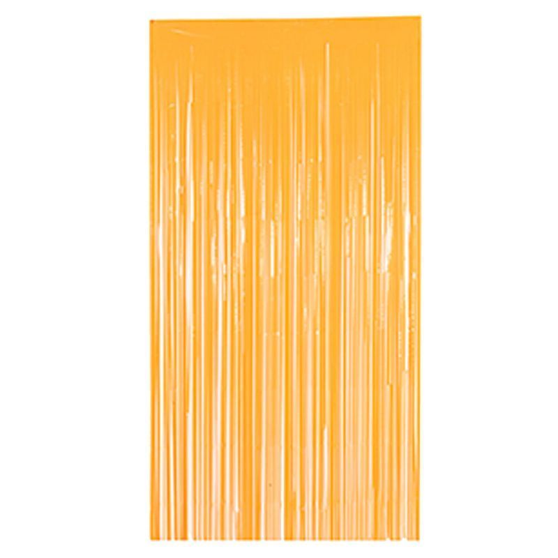 Cortina de Franja Metalizada Laranja 100x200cm