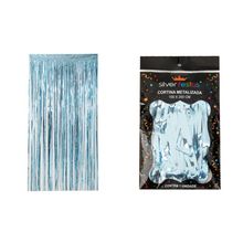 Cortina de Franja Metalizada Azul Bebê 100x200cm