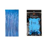 Cortina de Franja Metalizada Azul 100x200cm