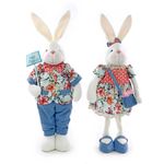 Casal Coelhos Decorativos Em Pé Floral Claro (Summer) - 2 Un