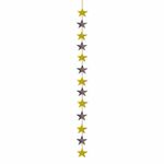 Móbile Artesanal Estrelas Prata e Dourado 1.5m