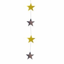 Móbile Artesanal Estrelas Prata e Dourado 80cm