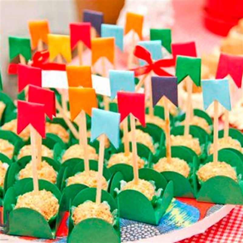 Enfeite para Doces no Palito Bandeirinhas - 06 Un