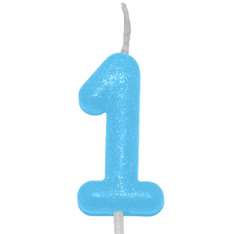 Vela Candy Color Azul Número 1 - VEU01