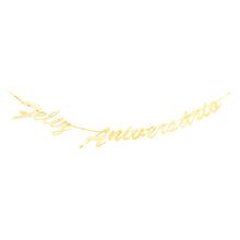 Faixa Feliz Aniversario Dourada com Glitter