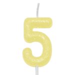 Vela Candy Color Amarelo Número 5 - VES05
