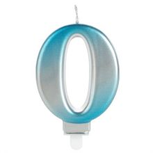 Vela Wave Azul e Prata Número 0 - VWA00
