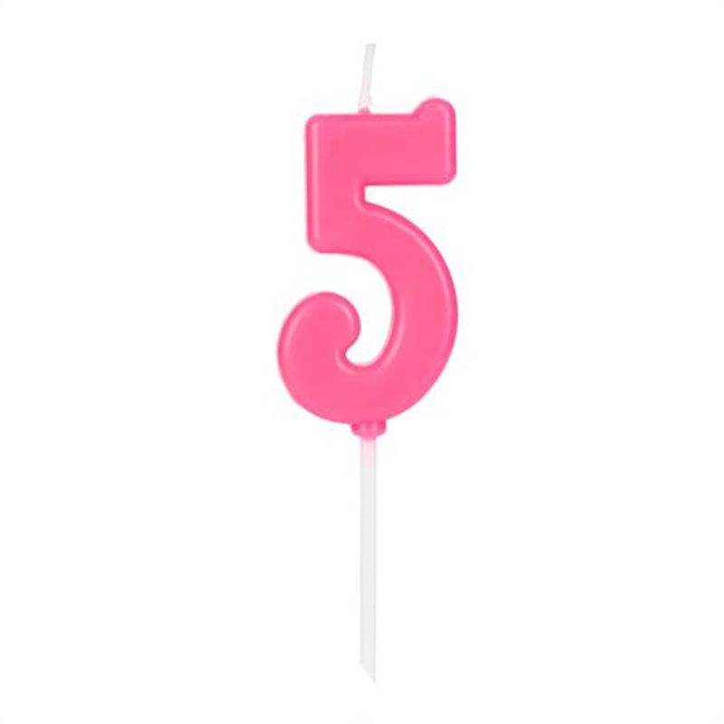 Vela Pick Rosa Número 5 - VCR05