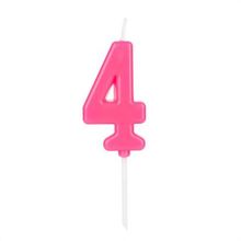 Vela Pick Rosa Número 4 - VCR04