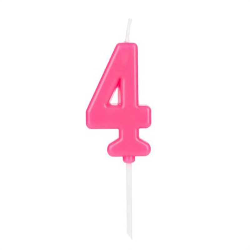 Vela Pick Rosa Número 4 - VCR04