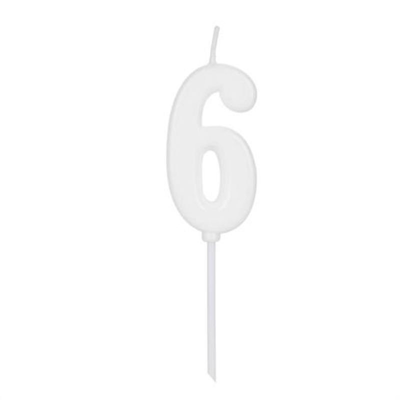 Vela Pick Branca Número 6 - VCB06