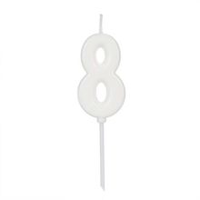 Vela Pick Branca Número 8 - VCB08