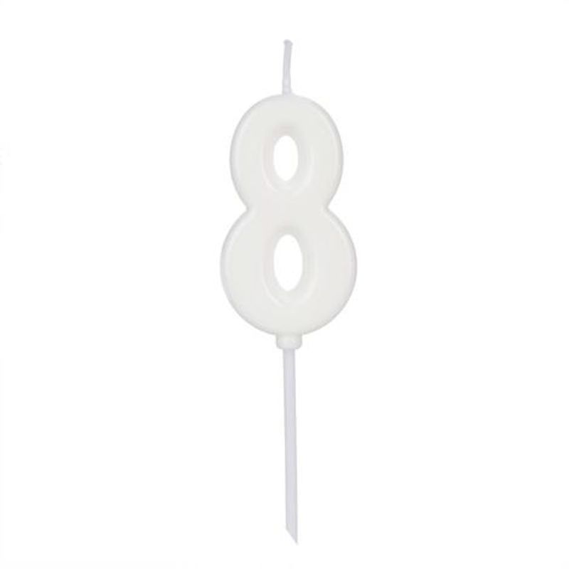 Vela Pick Branca Número 8 - VCB08