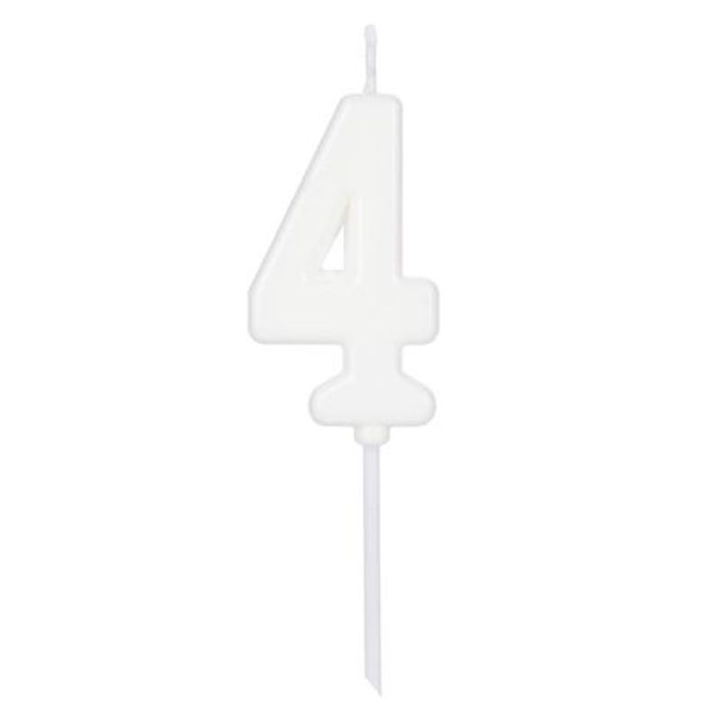 Vela Pick Branca Número 4 - VCB04