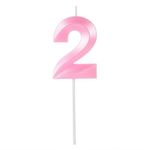 Vela Design Rosa Perolizada Número 2 - VAR02