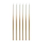 Vela Palito Gigante Degrade Perola com Dourado 15cm - V173 - 6 Un