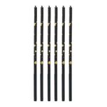 Vela Palito Gigante Preta com Dourado 17cm - V172 - 6 Un