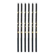 Vela Palito Gigante Preta com Dourado 17cm - V172 - 6 Un