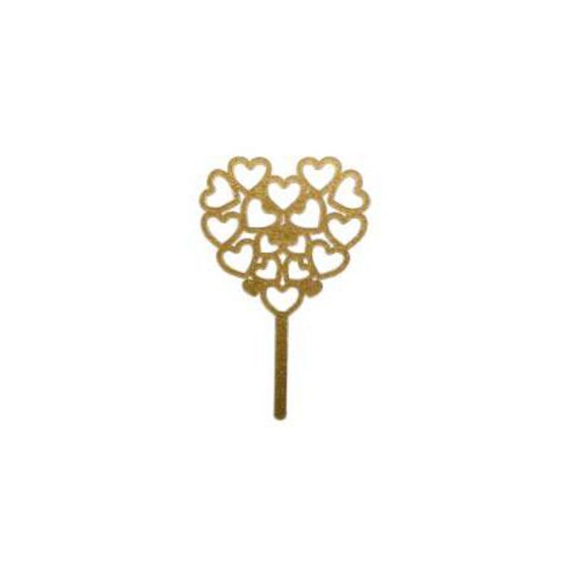 Topo Grande Corações Dourado - HA357