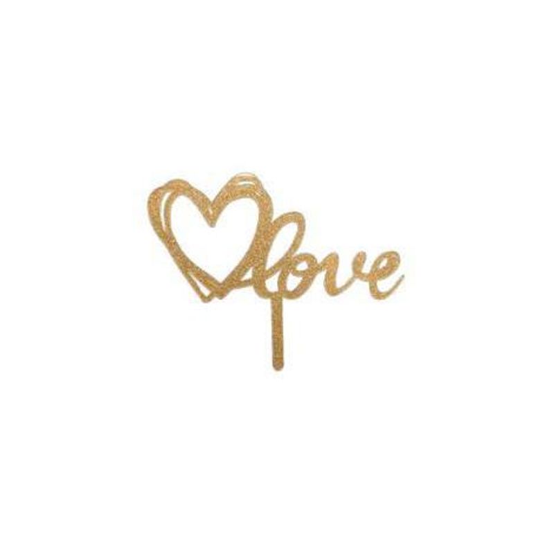 Topo Grande Love Coração Dourado - HA359