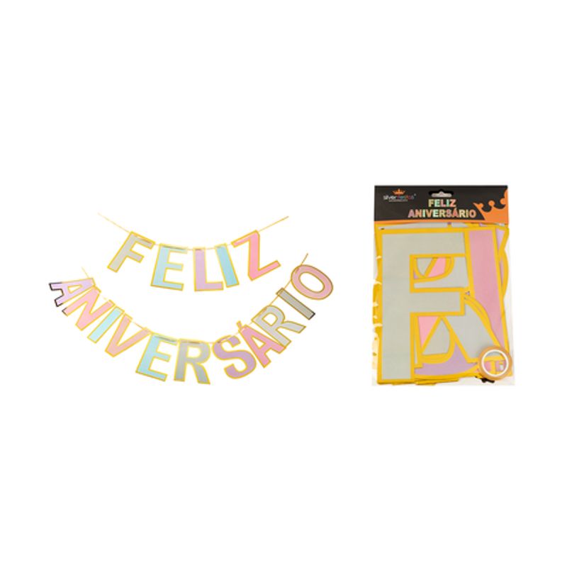 Faixa Feliz Aniversário Colorida - HA313