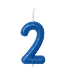 Vela Azul Neon Número 3