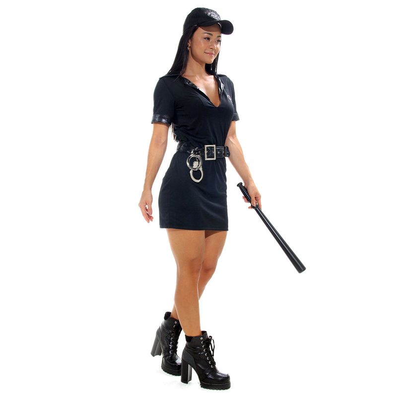 Fantasia Policial Feminino Vestido Com Acessório Abrakadabra G