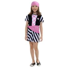 Fantasia de Pirata Feminino Infantil Com Bandana Carnaval