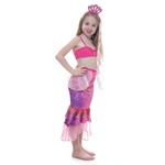 Fantasia de Carnaval Sereia Vestido Infantil de Pérola Tiara G