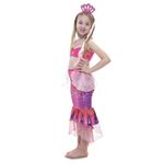 Fantasia de Carnaval Sereia Vestido Infantil de Pérola Tiara G