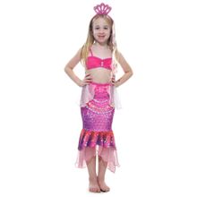 Fantasia de Carnaval Sereia Vestido Infantil de Pérola Tiara