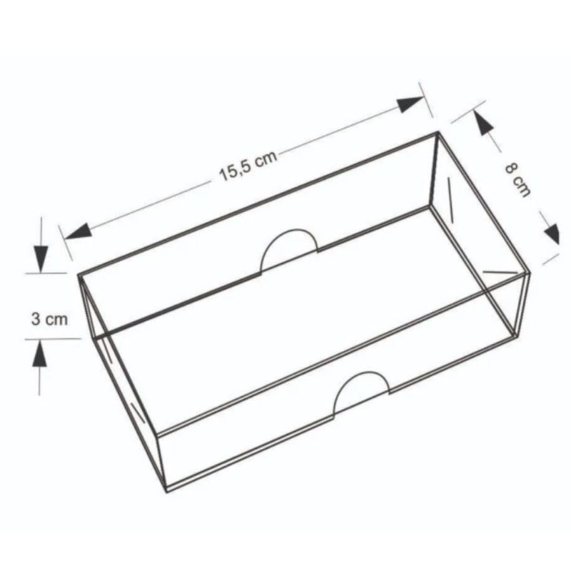 Caixa Transparente de Acetato Branca - Ref.CH-13 - 15,5X8X3 - 20 unidades - CAC