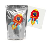 Kit Lembrancinha Saquinho Zip com Transfer p Lembrancinha Festa Astronauta - 8 unidades - Cromus