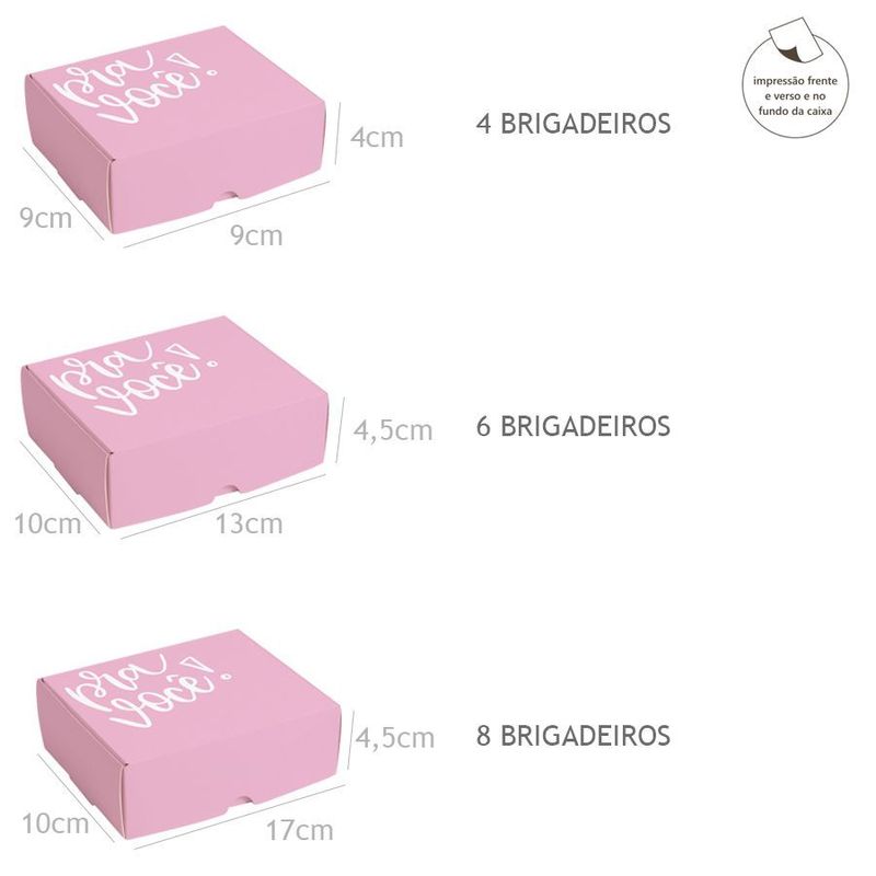 Caixa para Brigadeiros - Mensagem Pra Você Rosa - 10 unidades - Cromus