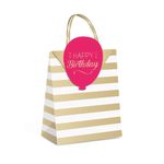 Sacola 21.5x15x8 cm de Papel C/Fechamento - Happy Birthday - 10 unidades - Cromus Atacado