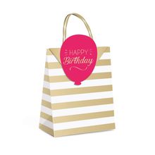 Sacola 21.5x15x8 cm de Papel C/Fechamento - Happy Birthday - 10 unidades - Cromus Atacado