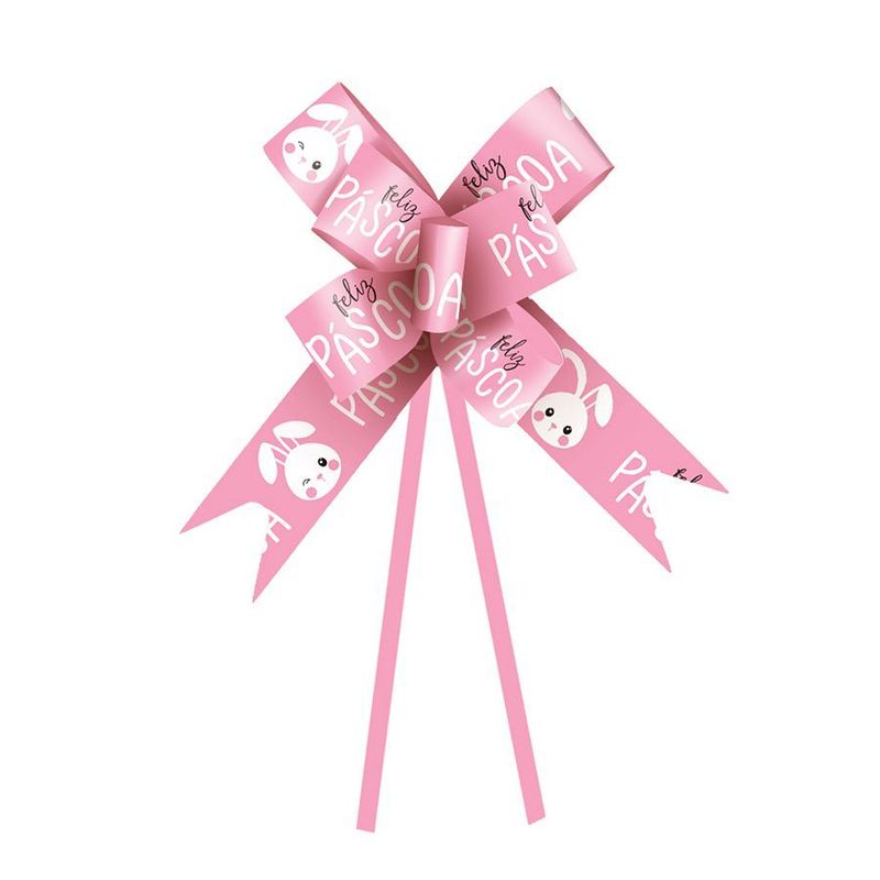 Laço Fácil - Feliz Páscoa Rosa Lilás - 10 Unidades - Cromus Páscoa