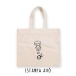 Sacola de Algodão Cru com Estampa - Dia dos Avós - 22x33cm - 01 unidade