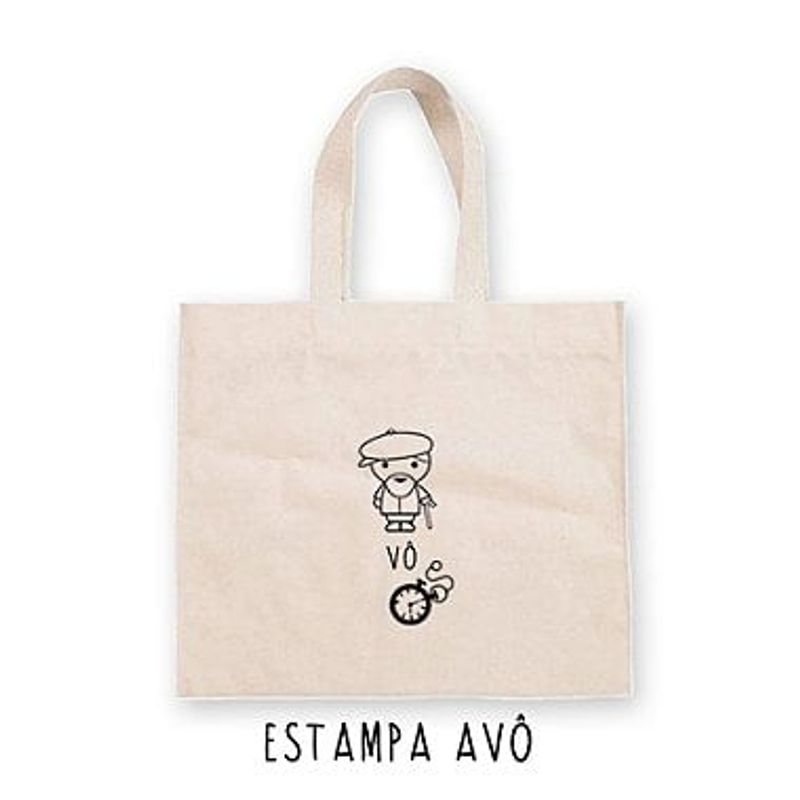Sacola de Algodão Cru com Estampa - Dia dos Avós - 22x33cm - 01 unidade